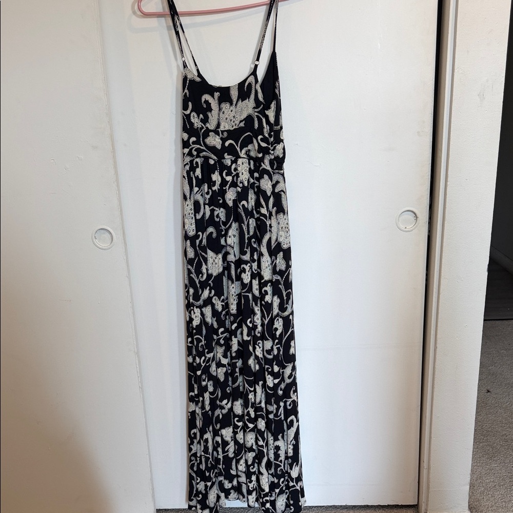 Moulinette Soeurs buy anthropology Black Maxi Dress with Cream Floral Print - Picture 7 of 10